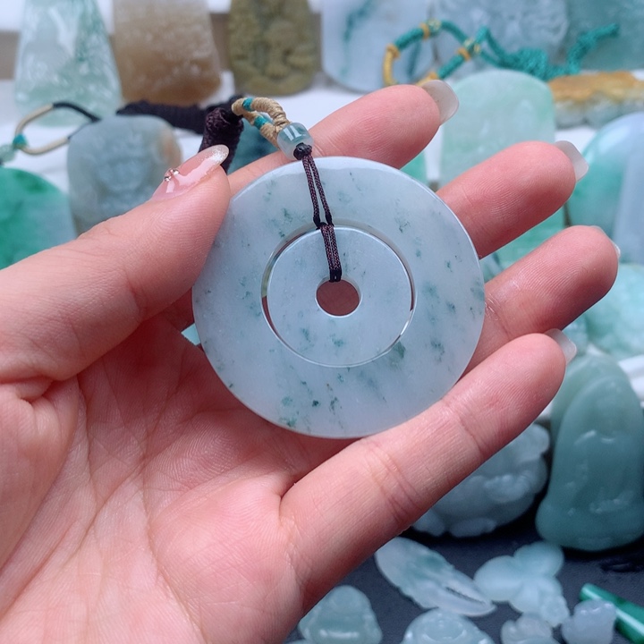 定制翡翠未镶嵌子母扣