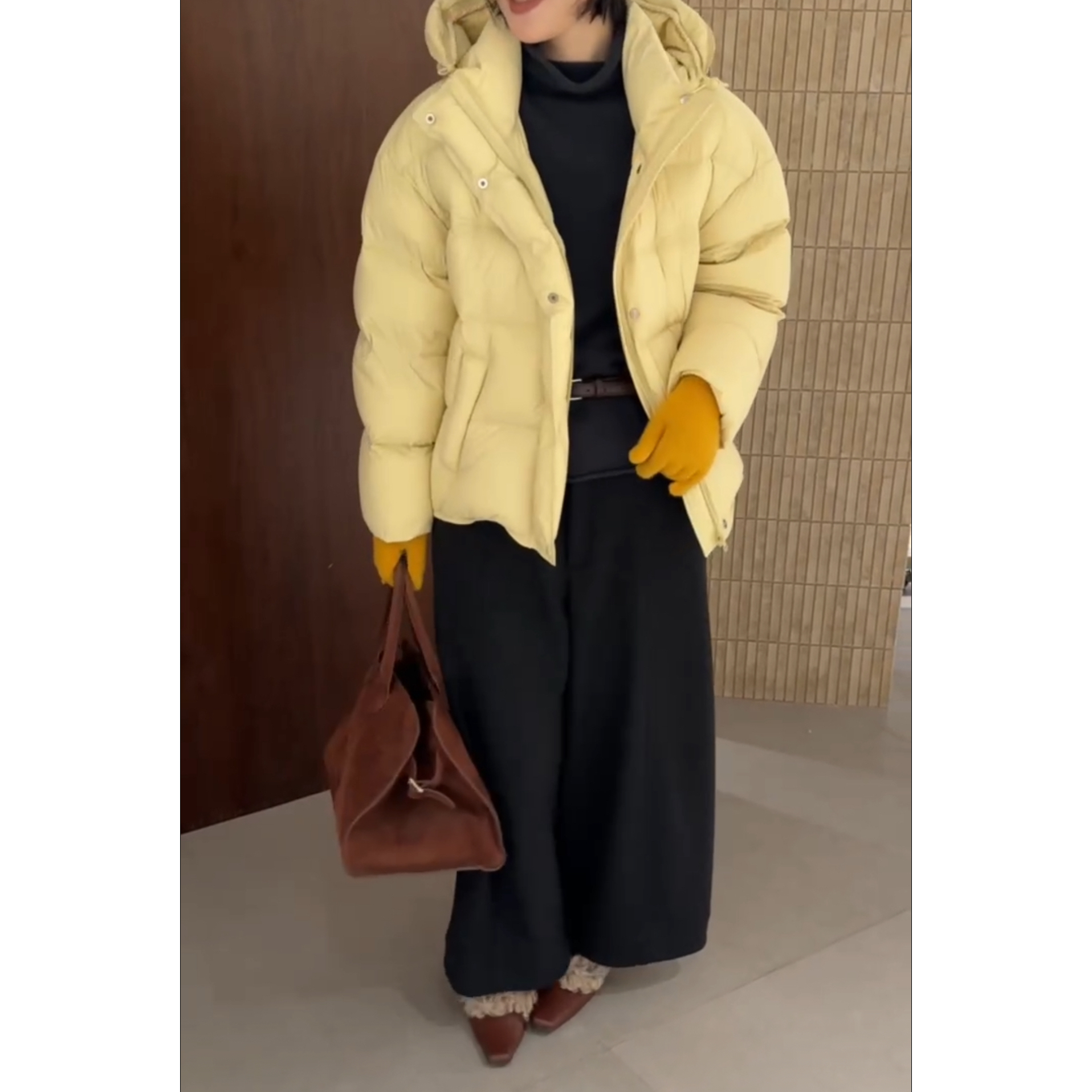 新款时尚百搭休闲气质纯色连帽羽绒服A7037