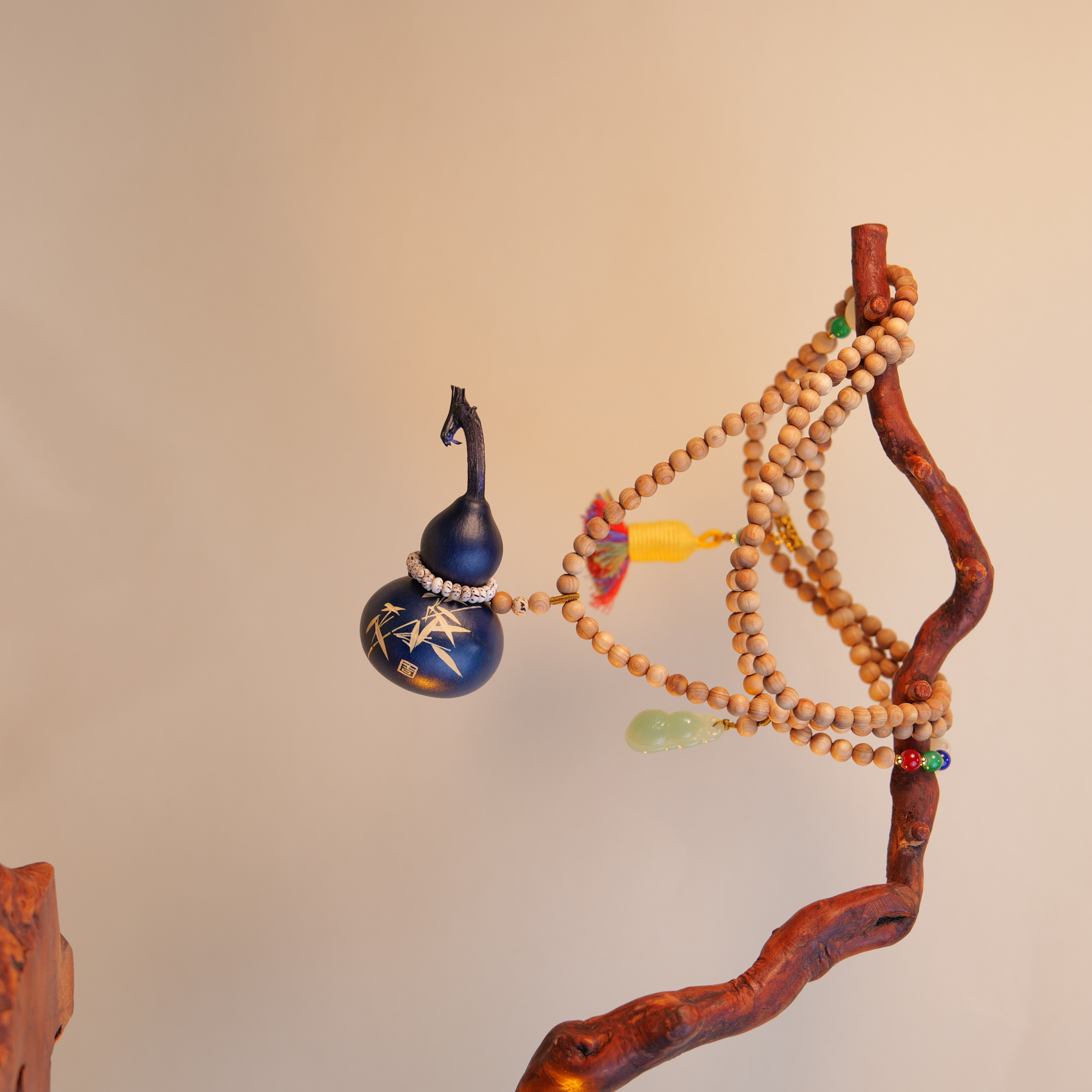 天然葫芦刻字斜跨链中式复古流苏挂件背云中国风