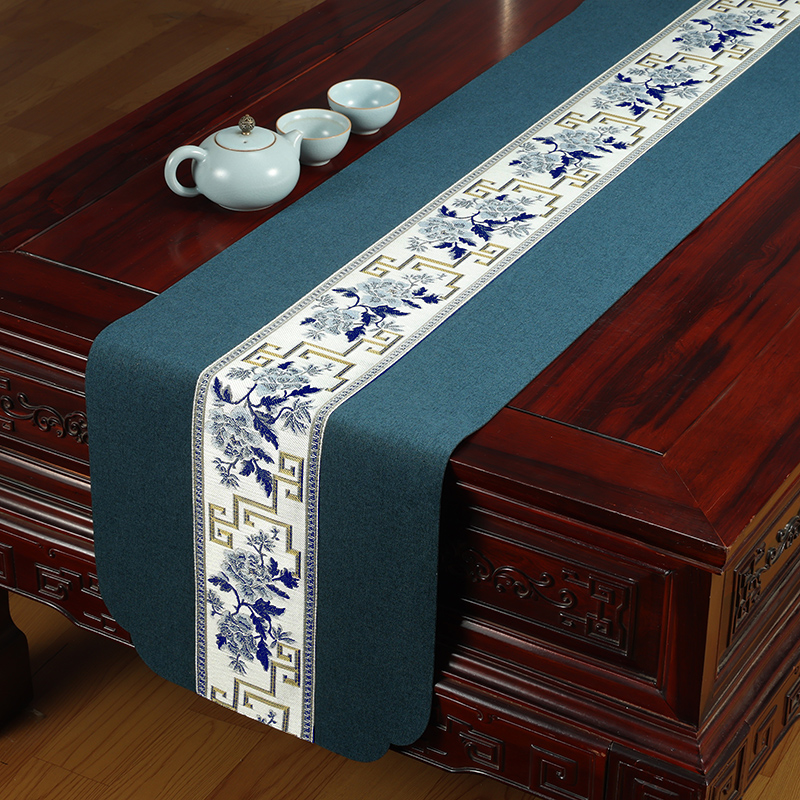 中式防水茶席禅意桌旗茶几旗茶桌垫布茶旗轻奢茶台布长条茶道盖布