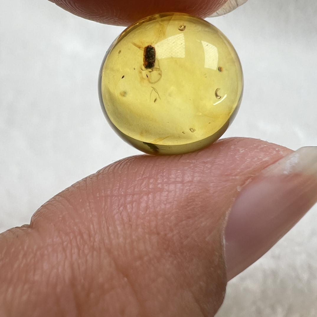 虫珀圆珠多宝配饰顶珠收藏可打孔