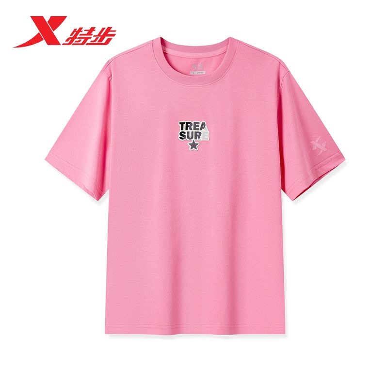 特步运动短袖女生2024秋季新款可爱校园学生圆领T恤976328010202