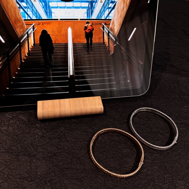 合金合成锆石手镯 Sou定制 【满镶手镯】轻奢时尚小众饰品