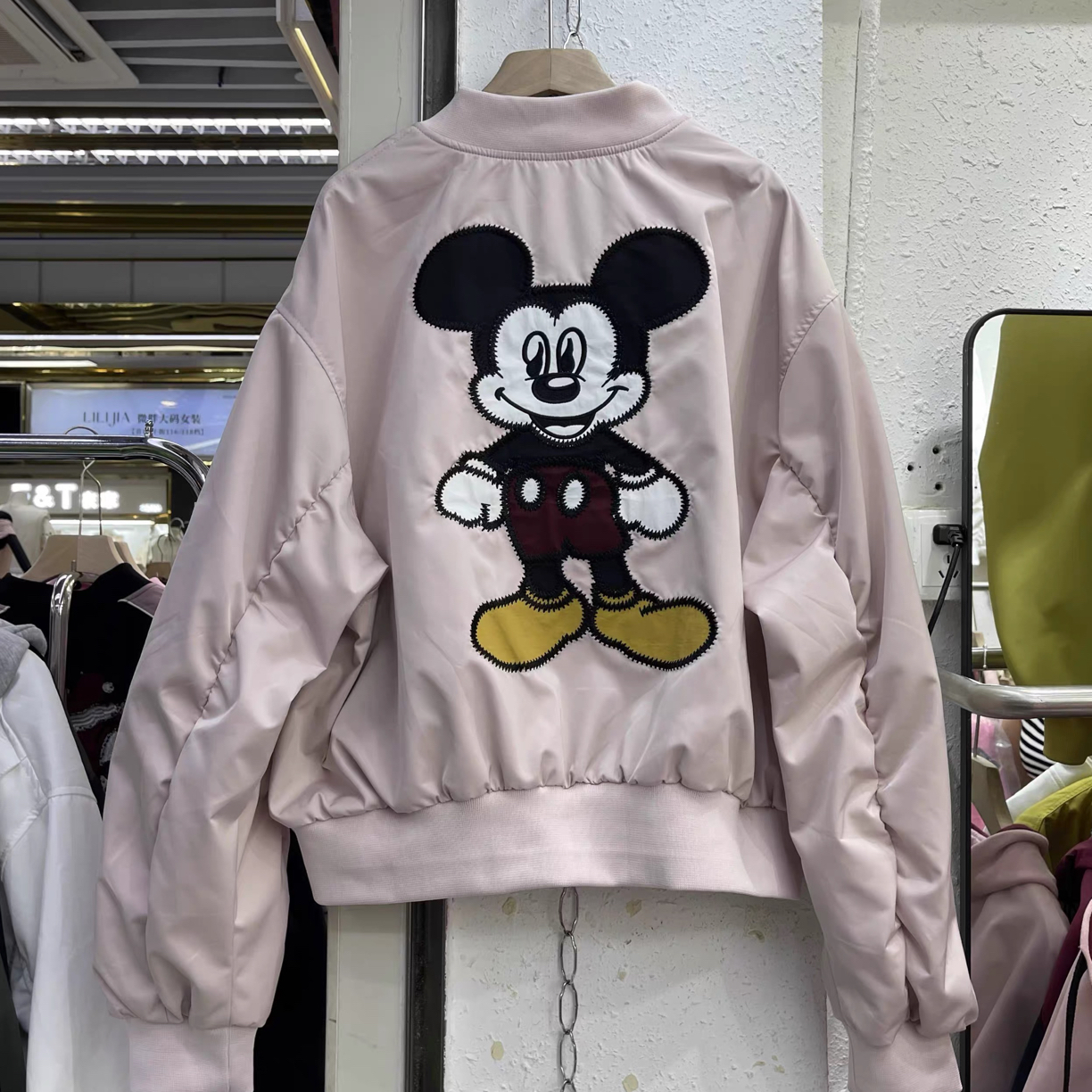 2025秋季新款宽松大版重工米奇刺绣宽松棒球服外套