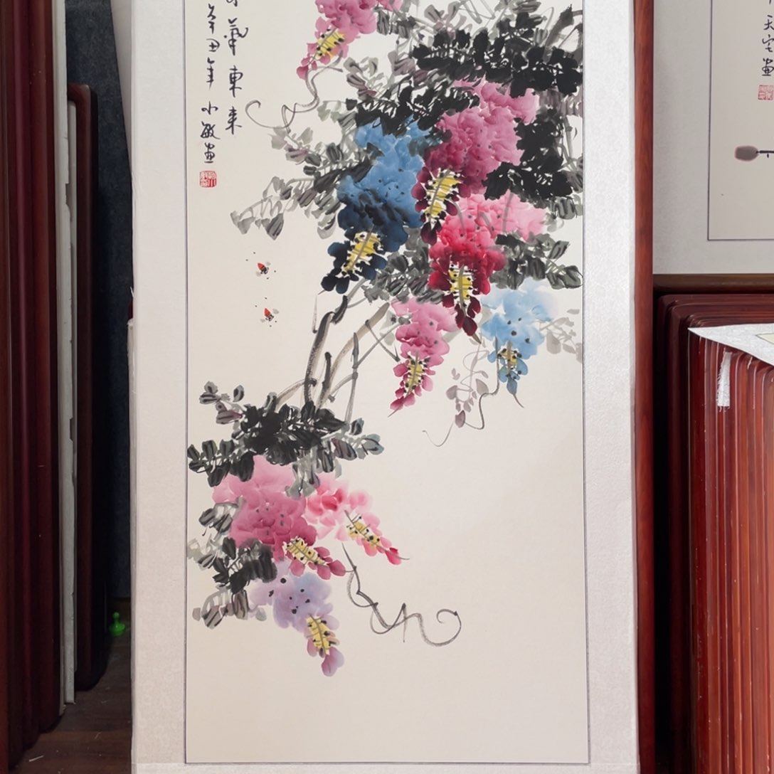 国画带框尺寸63*123厘米