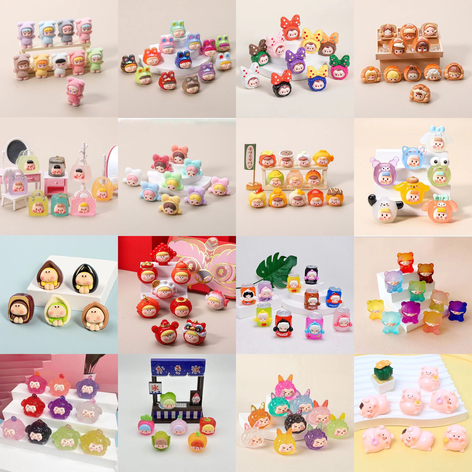 【许愿+拆出带走整套】小可爱开会桌面车载工艺品创意卡通公仔