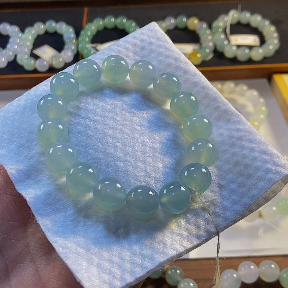 定制翡翠未镶嵌翡翠手串卡12+