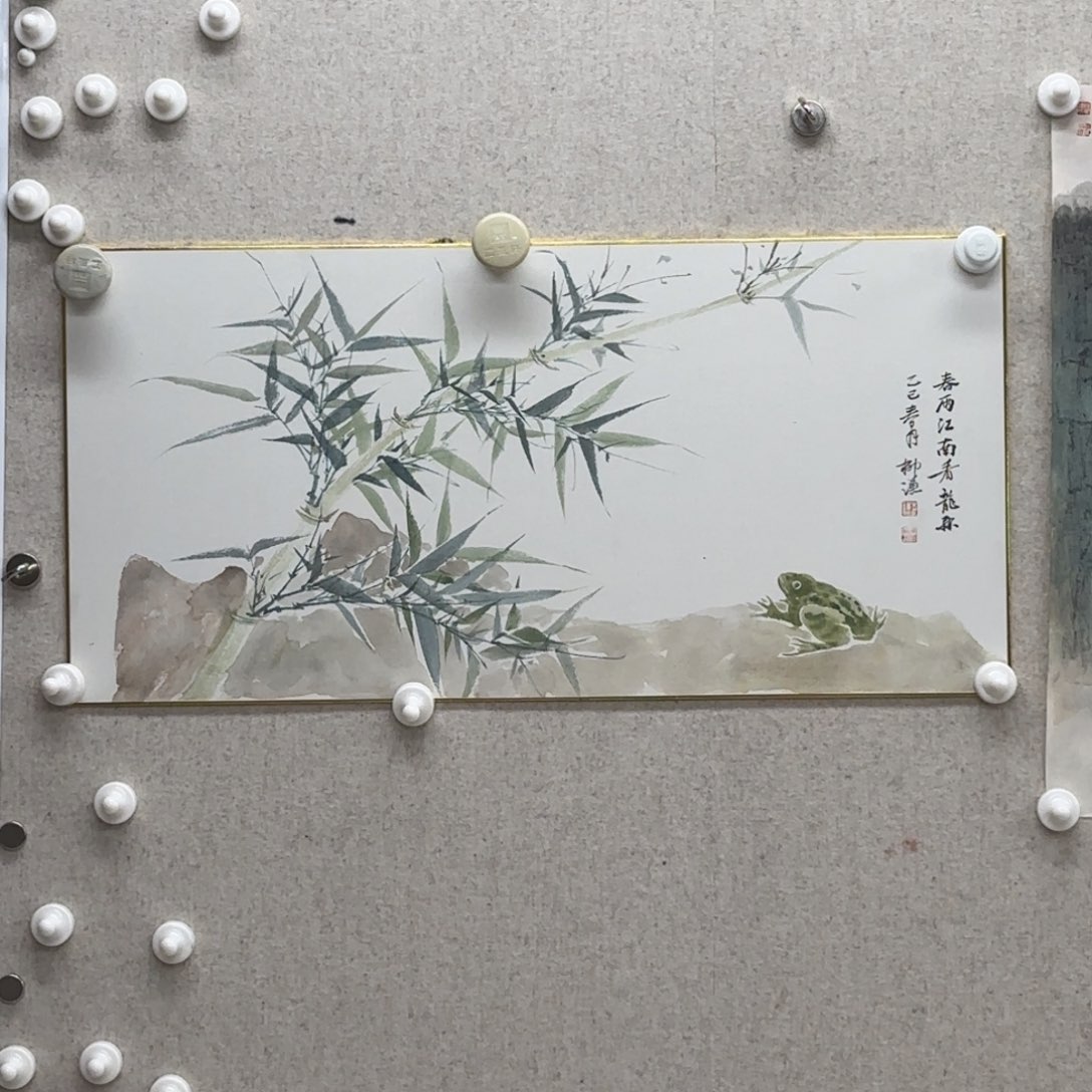 国画柳谦 春雨江南