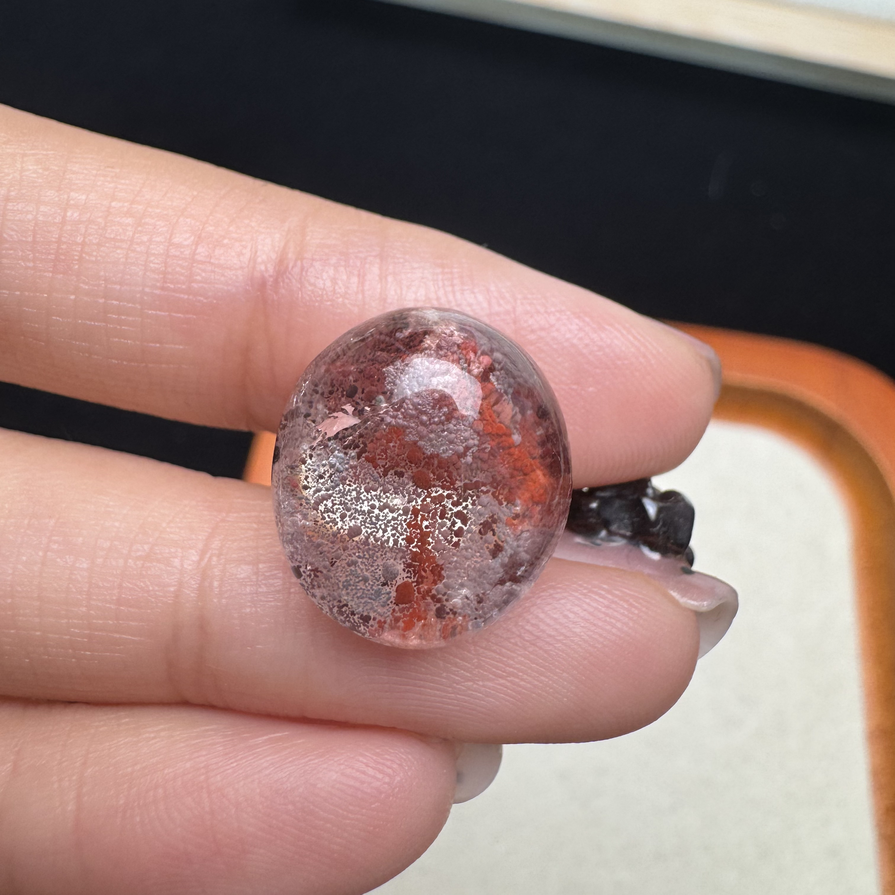 定制款彩色云母水晶蛋面13.7×15.6mm