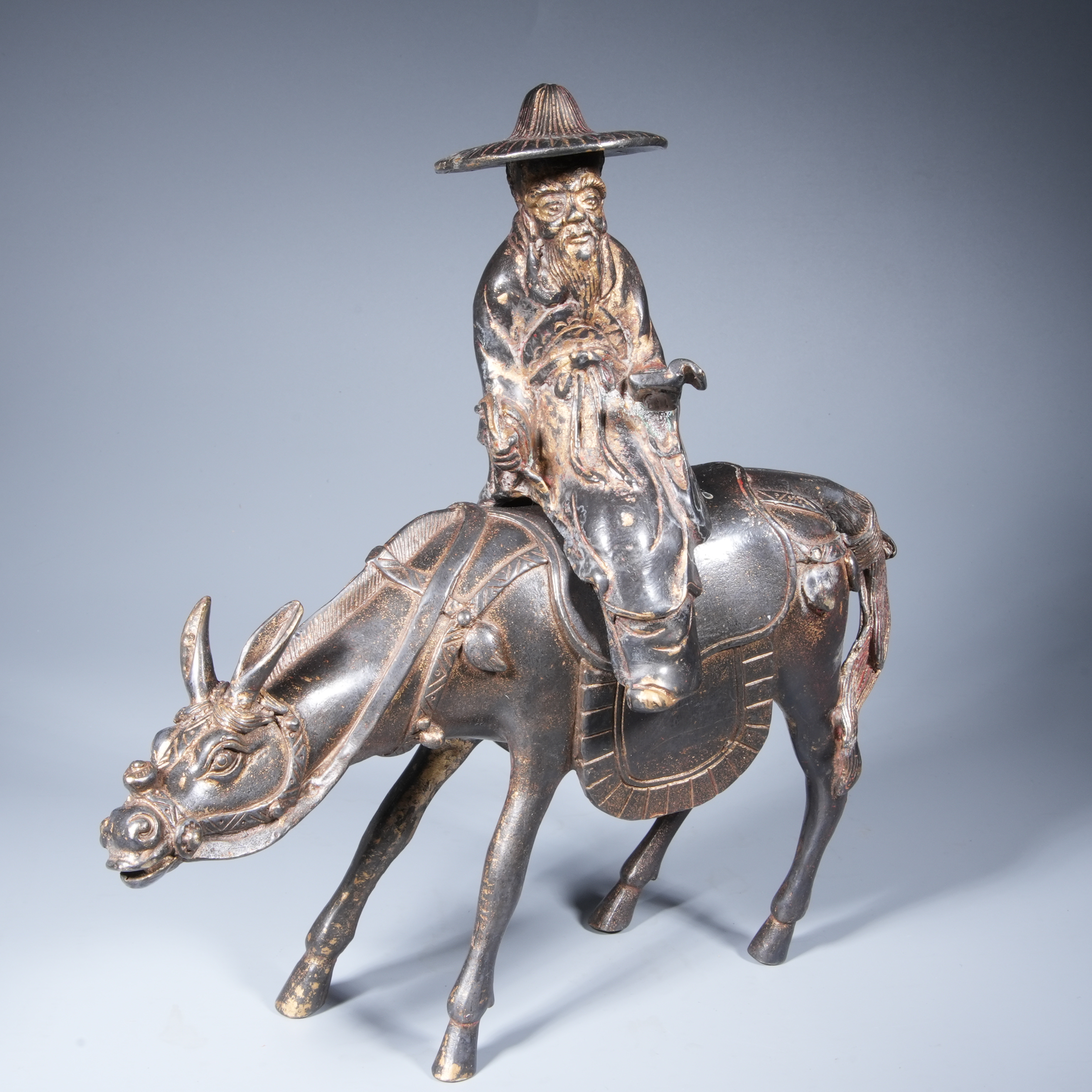 Tgz25 清代 铜张果老摆件