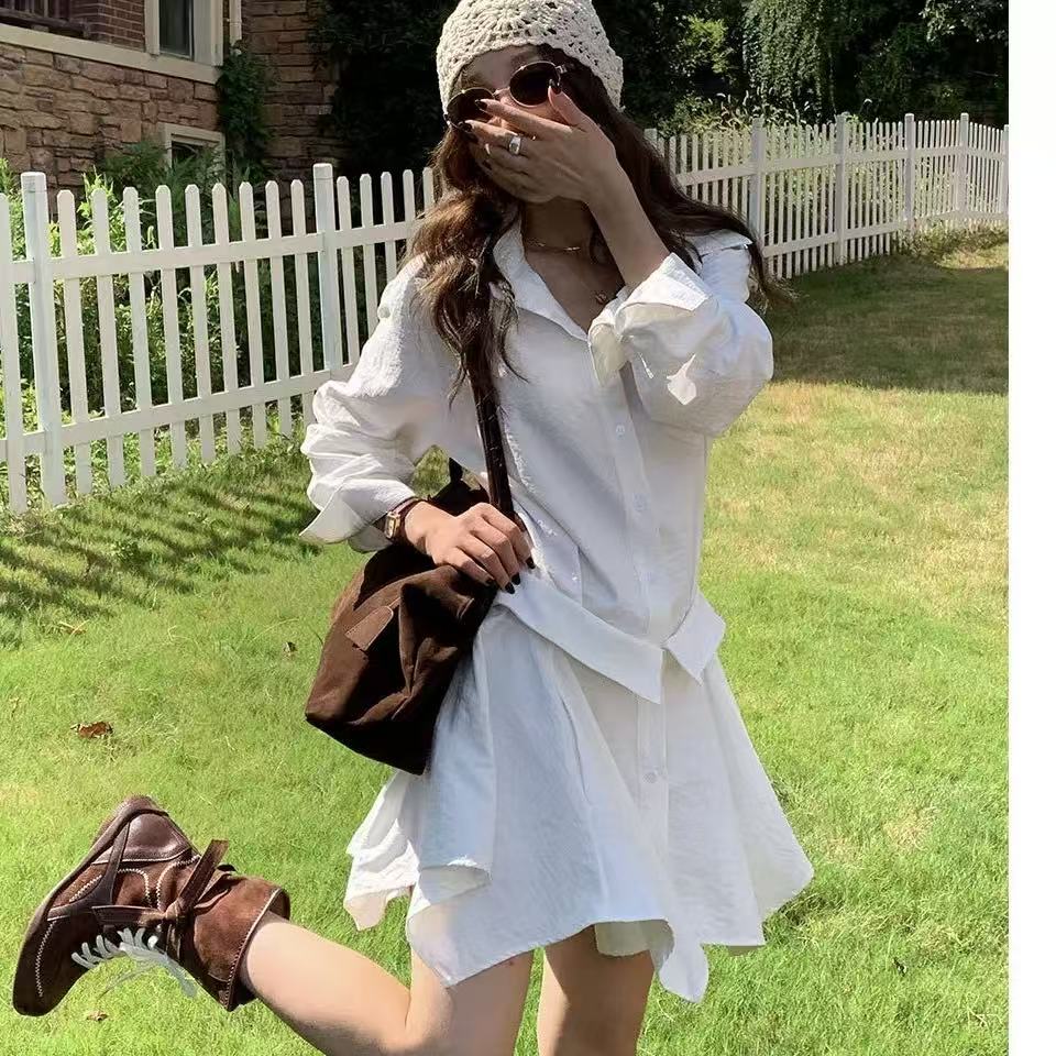 【Z】1206/160018-1/160  新款法式清新不规则设计感随性休闲连衣裙