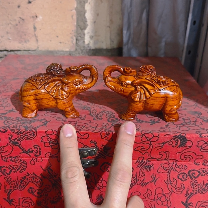 木花梨木10如意向上象一对