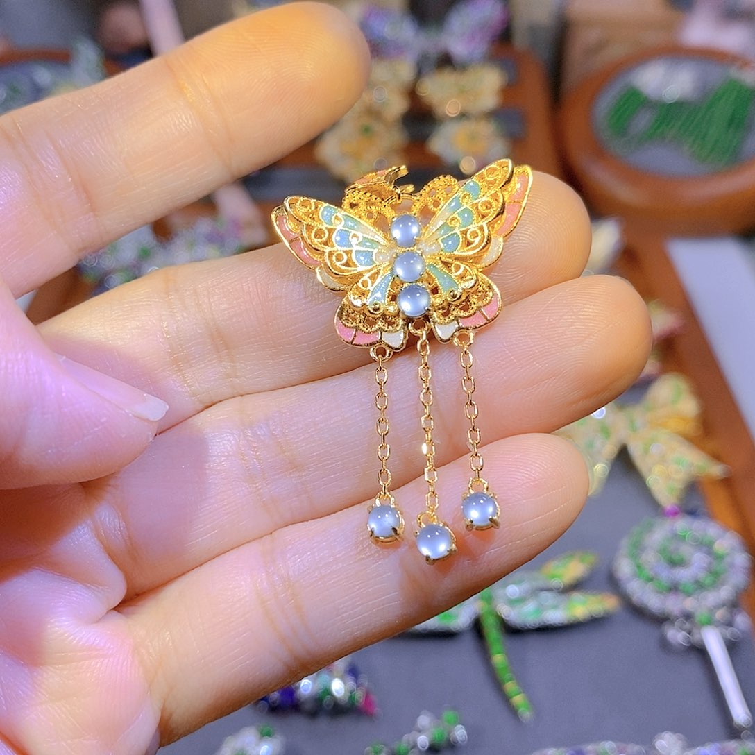 颈饰银S925镶嵌翡翠