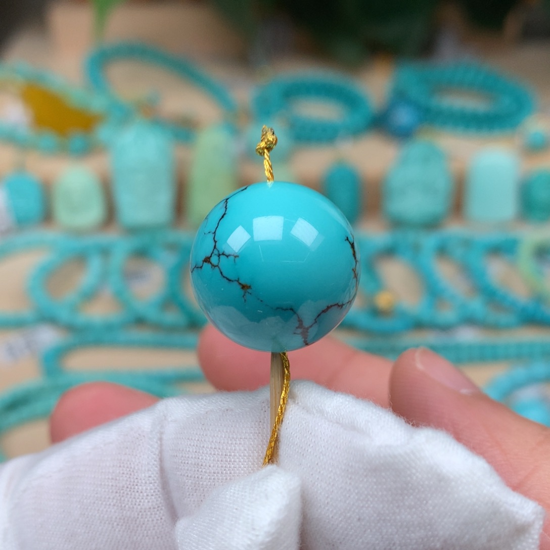 绿松石水草纹19mm未镶嵌