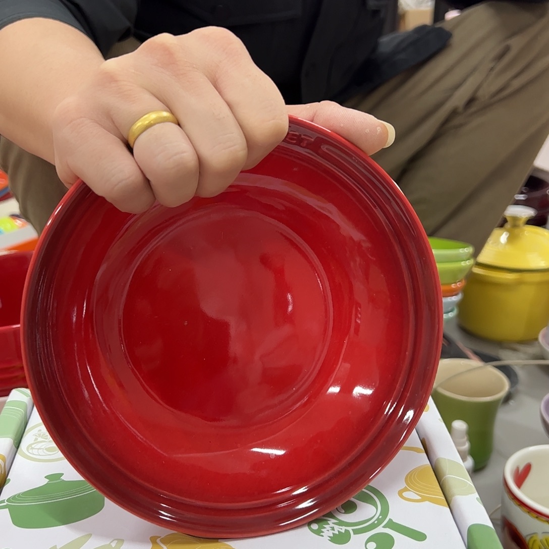 陶瓷红色燕麦碗红色