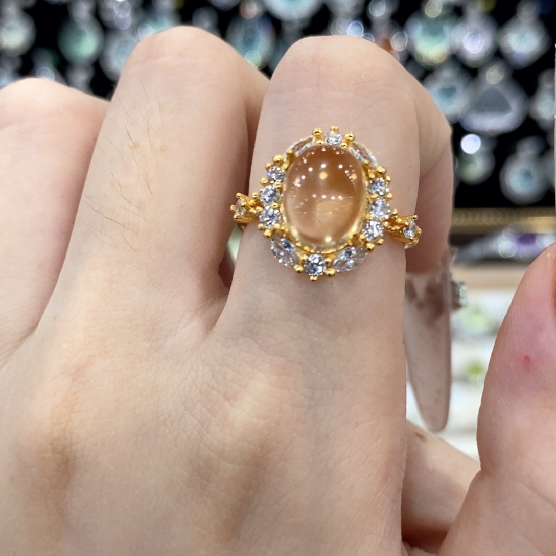 水晶戒指银S925镶嵌