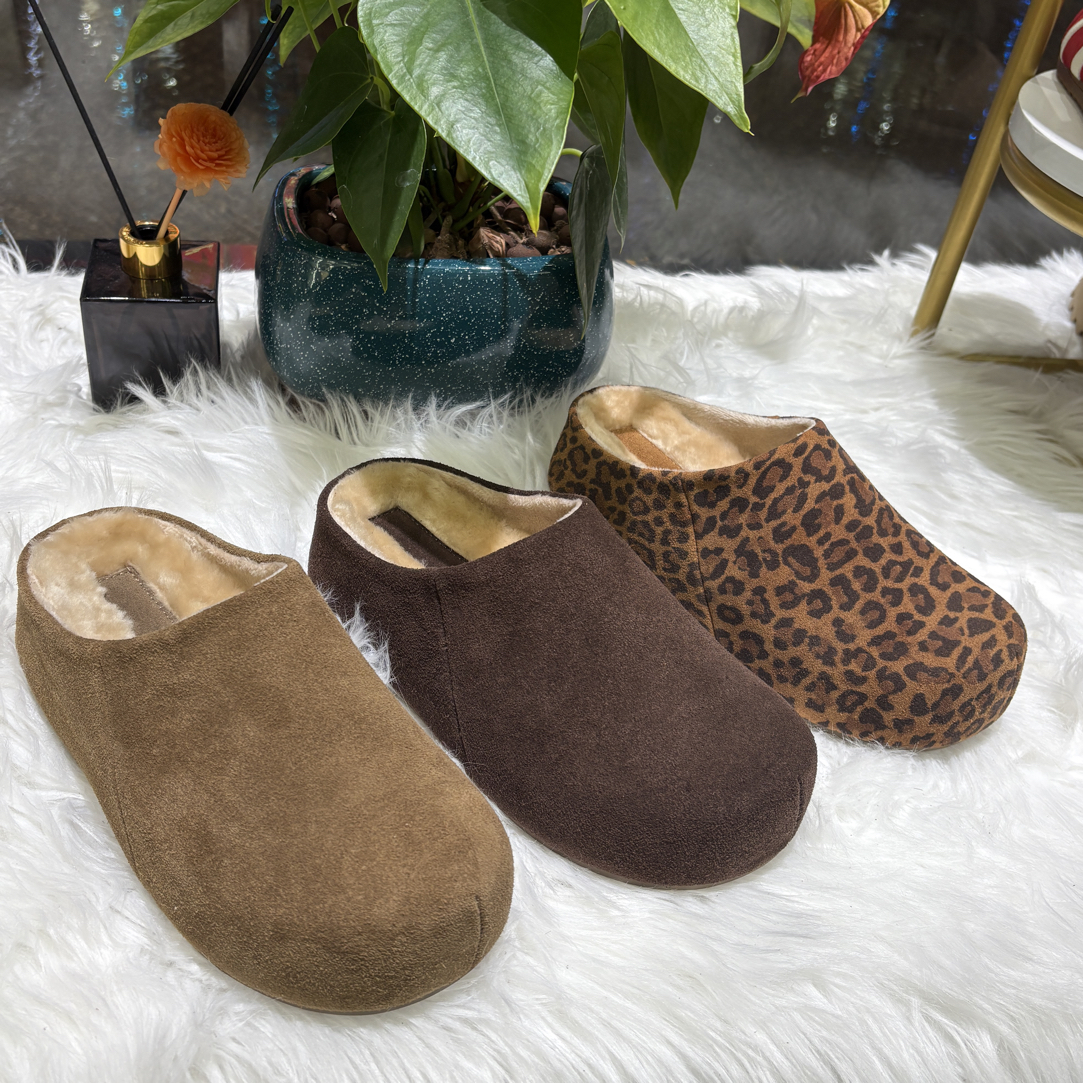 实体鞋店设计师款真皮真毛勃肯拖拖9801-3