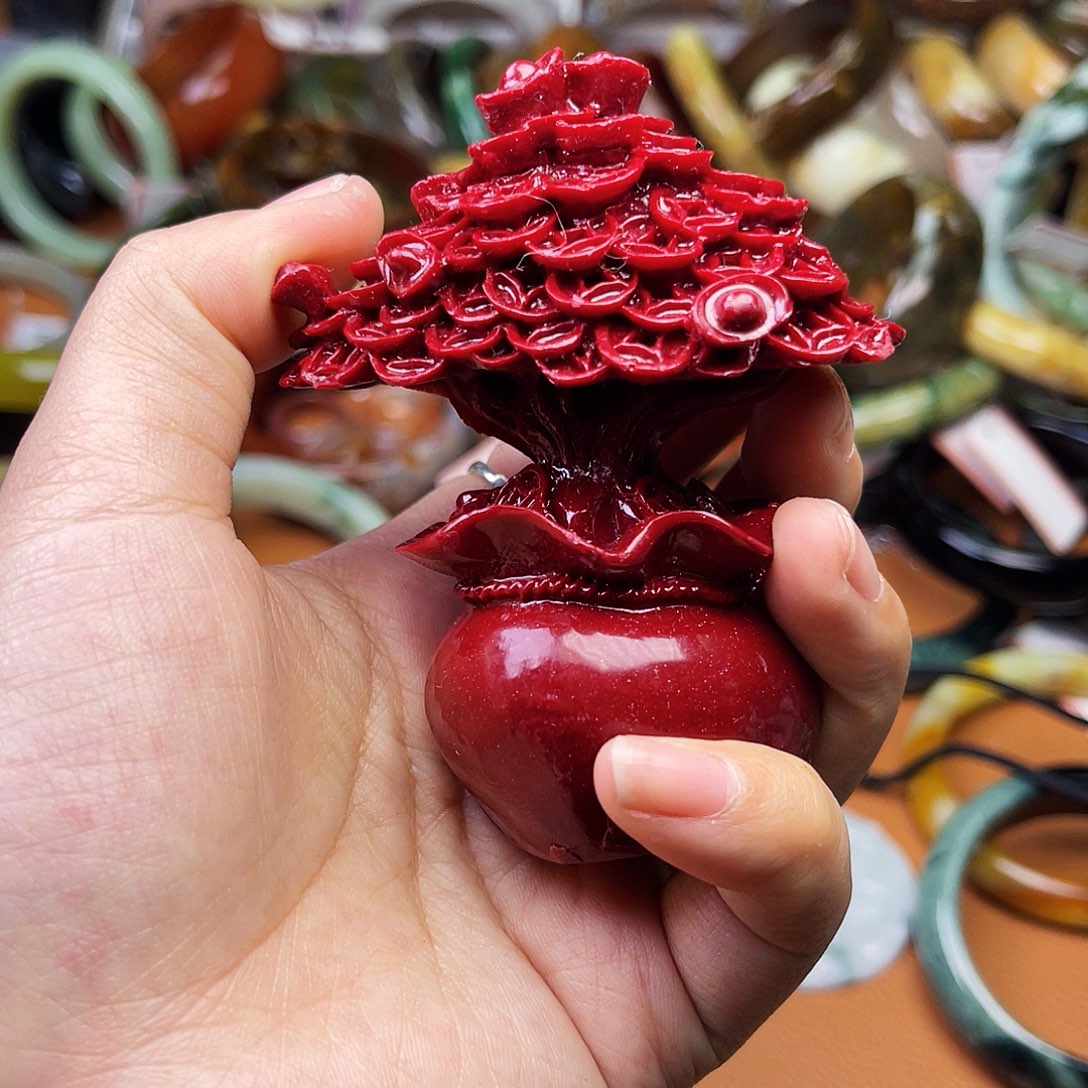 蛇纹石玉颈饰银S925镶嵌