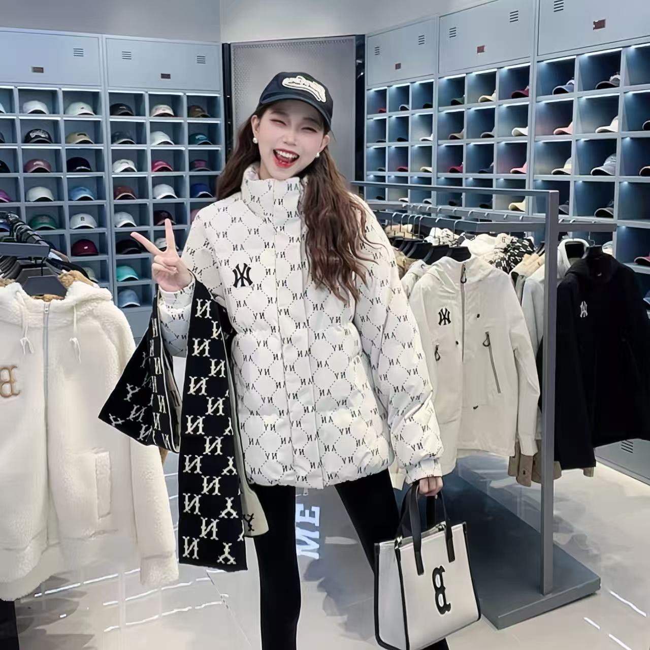 CLNKEL秋冬棉服满印老花男女同款时尚休闲百搭外套  201兮兮