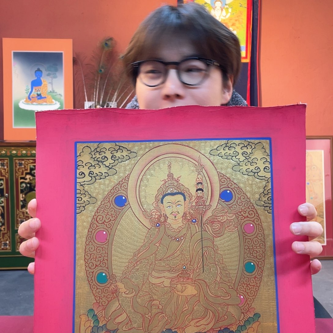 装裱画24×30莲师纯手绘