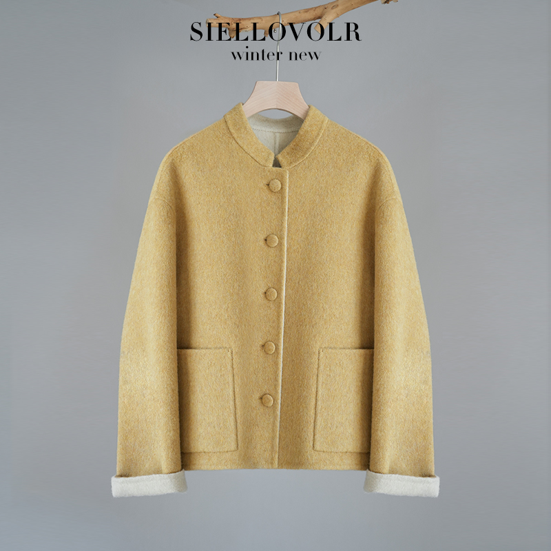 春季新款双面绵羊毛大衣女短外套小个子大衣韩版气质小香风百搭