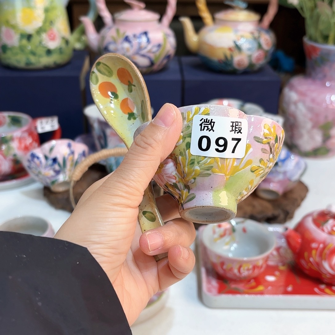 福***满景德镇手绘高温釉下彩陶瓷茶具