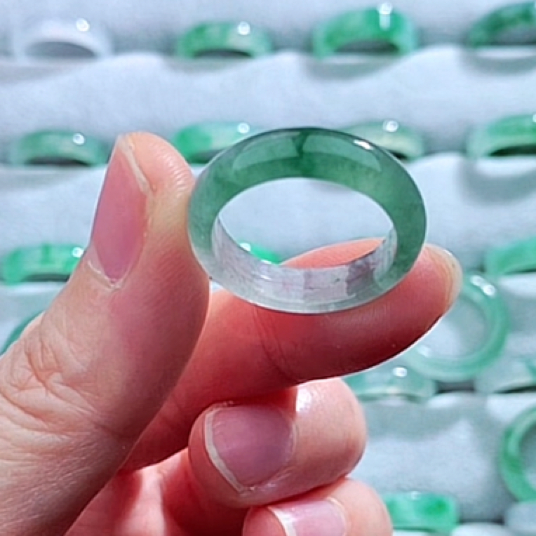 天然翡翠a货戒圈