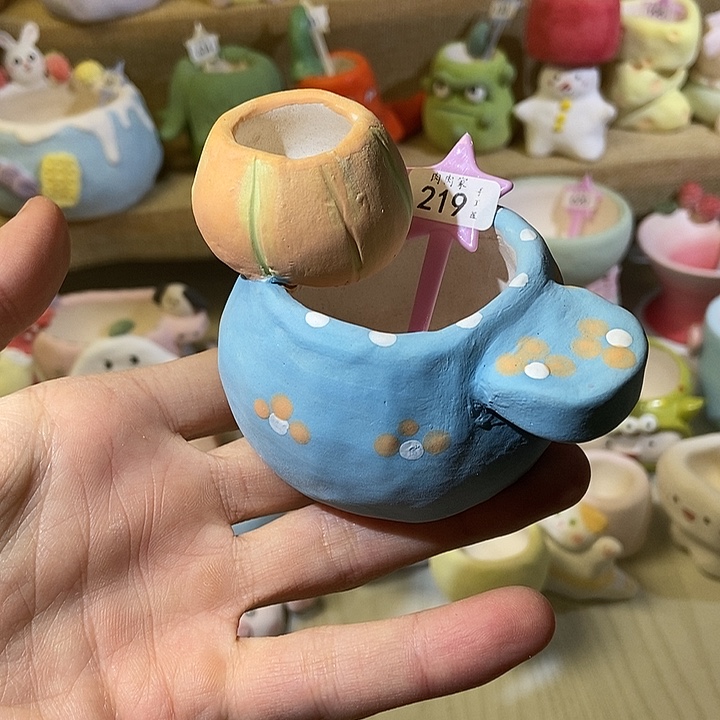 手工手绘盆 满29包邮 219