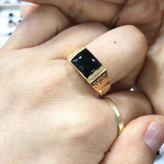 翡翠戒指18K金镶嵌风*缅甸天然A货翡翠