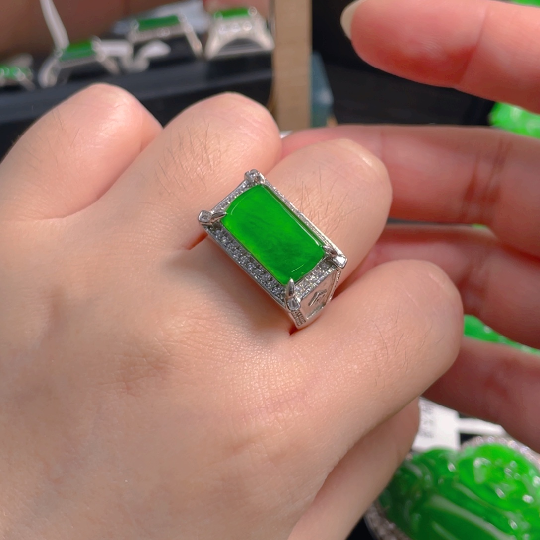 翡翠银S925镶嵌吊坠(不含链)