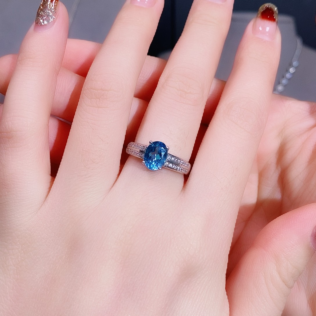 托帕石戒指银S925镶嵌1212