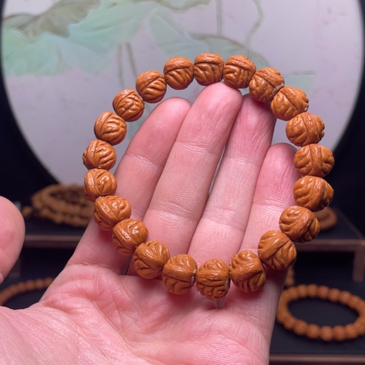 手串桃核12金蟾手串
