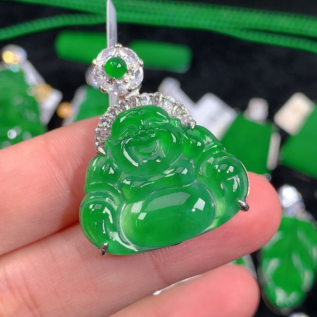 翡翠吊坠(不含链)银S925镶嵌