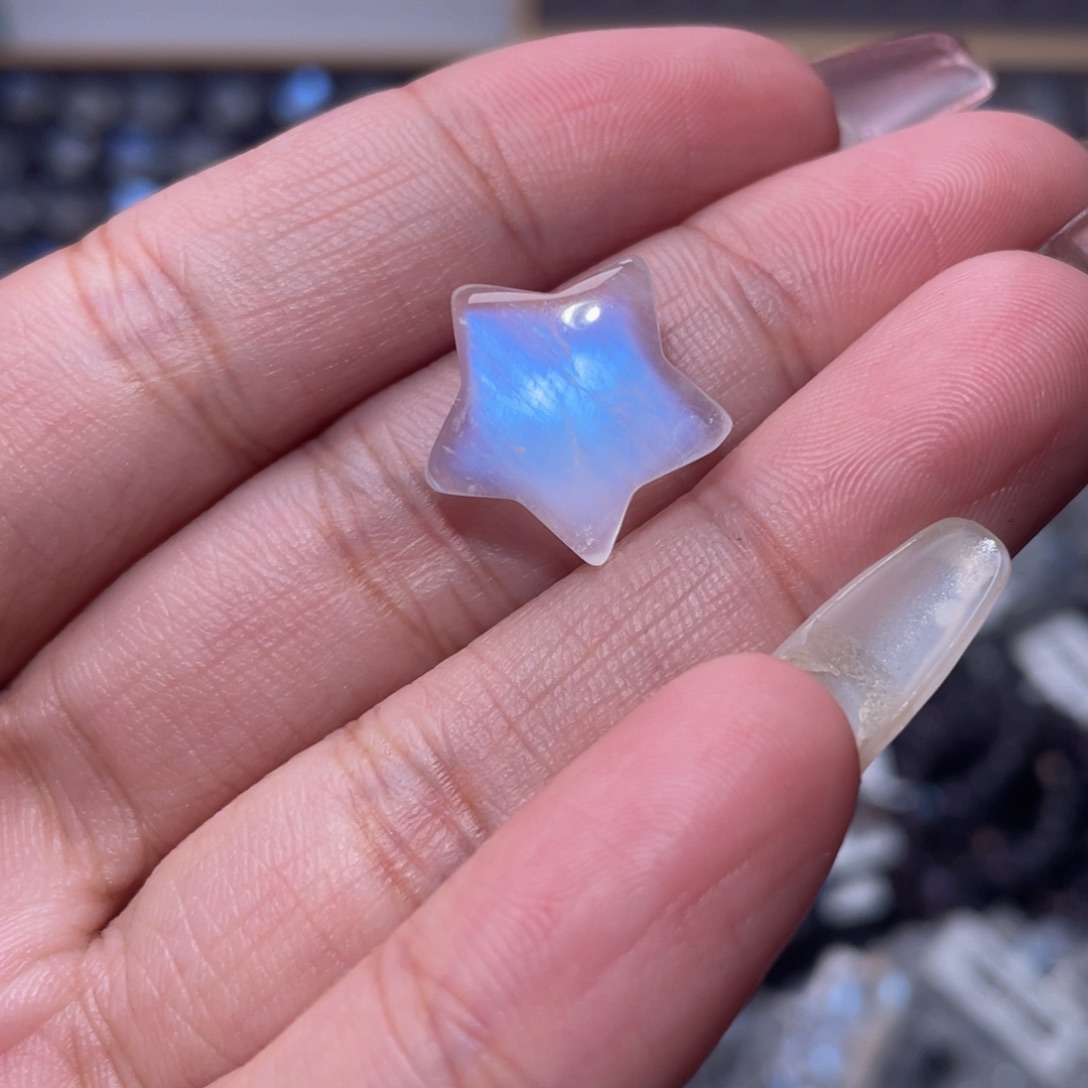 月光石吊坠(不含链)未镶嵌蓝月光星星