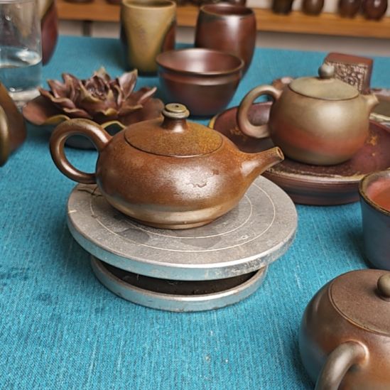 瓷坭兴陶柴烧无尘壶