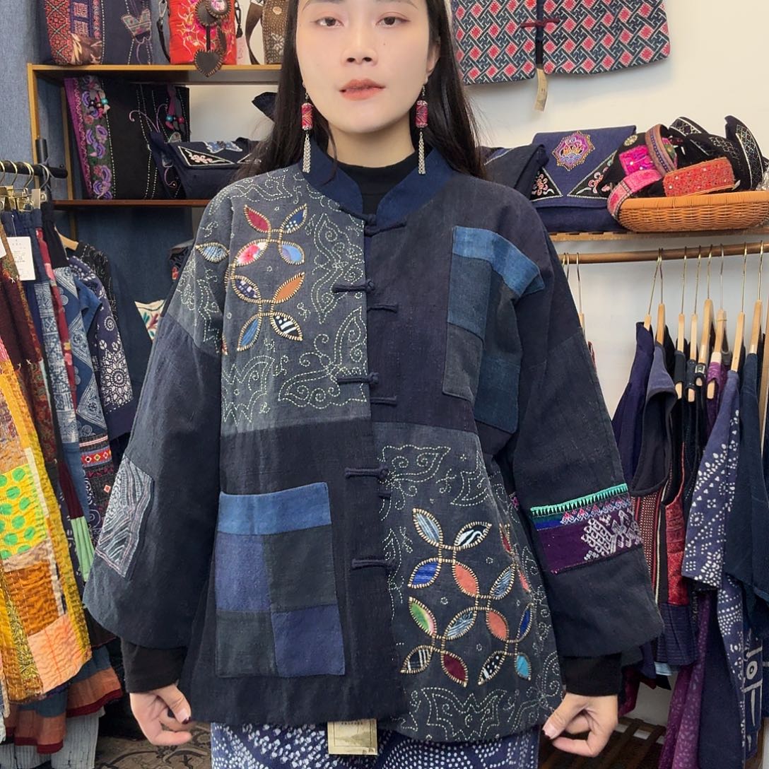 棉妤然服饰土布刺子绣外套