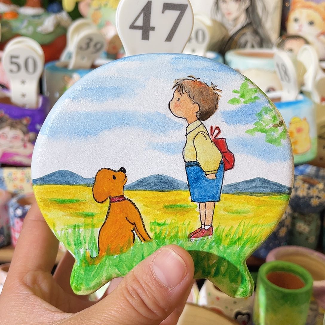 红陶47…..手工手绘