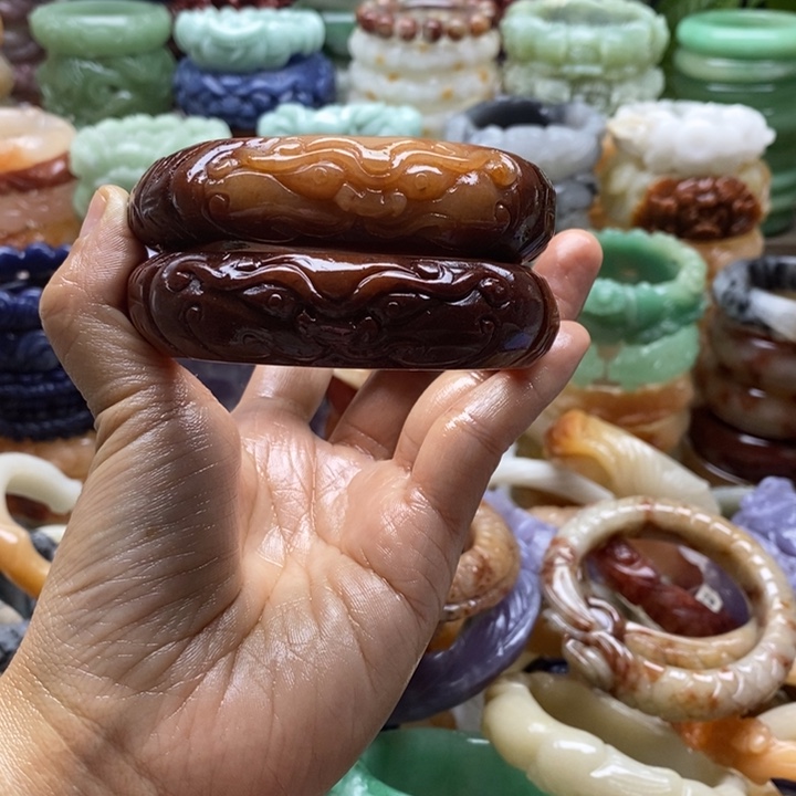 夢***影石英岩玉未镶嵌手镯