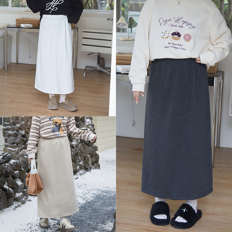 【C】 秋冬大码女装半身裙加绒直筒半身裙显瘦舒适 3889