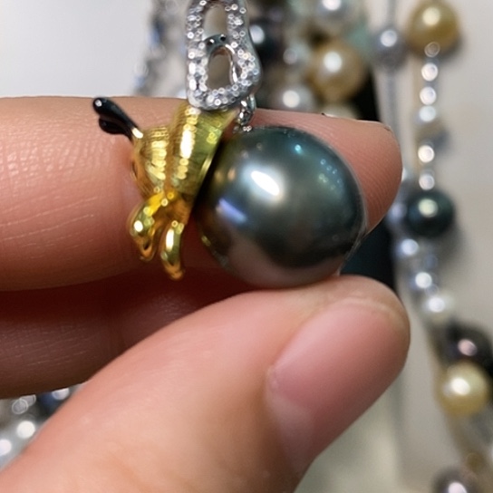 海水珍珠颈饰银S925镶嵌12.2