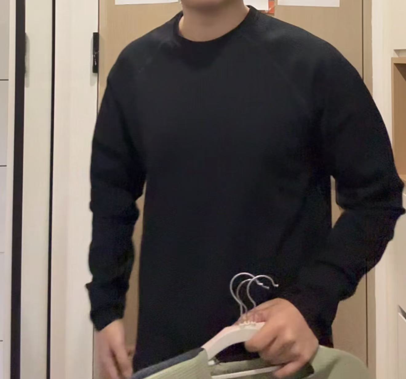 原单外贸日潮速干透气华夫格solotex面料圆领打底卫衣秋季新品