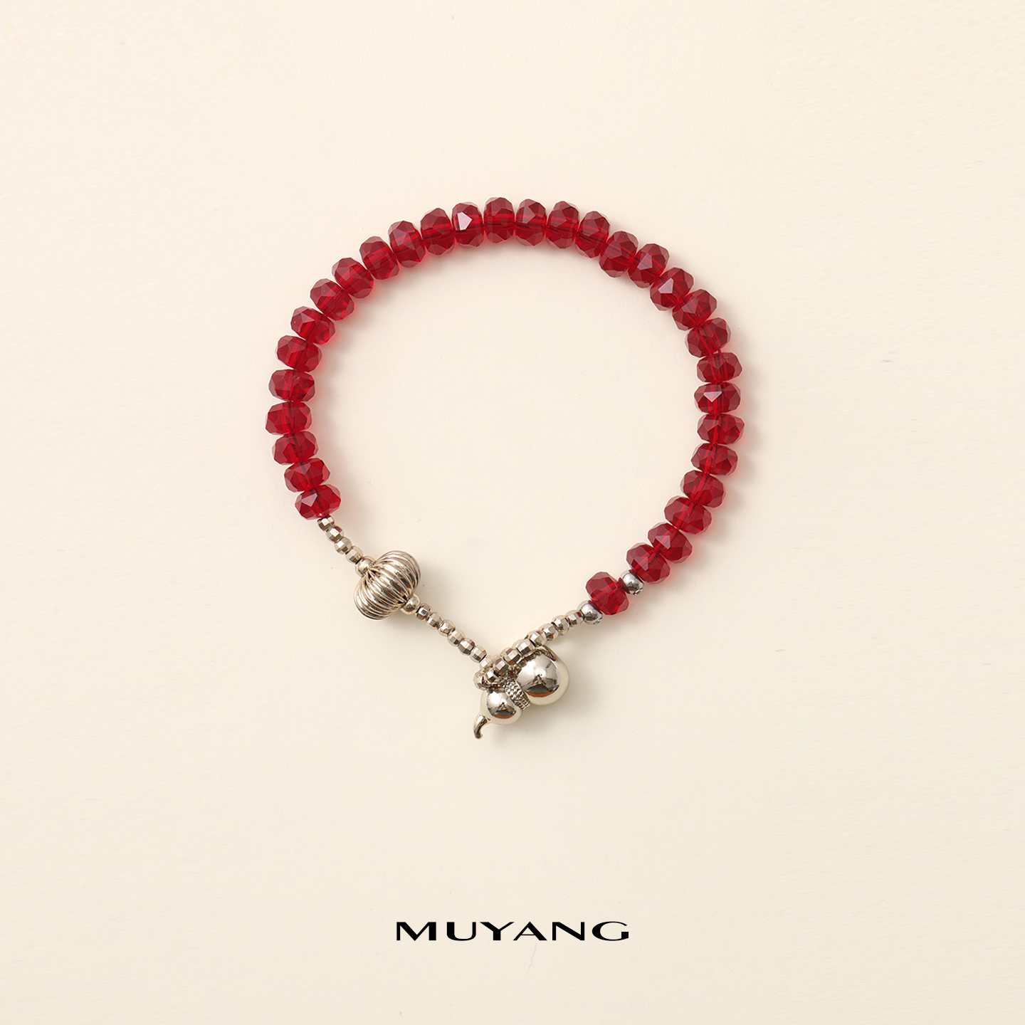 muyang/慕阳 铜合金琉璃手链 气质时尚红色精致简约福绥手链手串