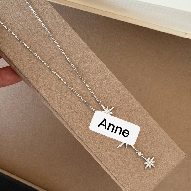 铜合金项链 【X703】设计感六芒星流苏气质项链