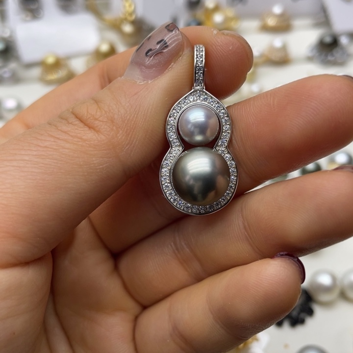 海水珍珠吊坠(不含链)银S925镶嵌