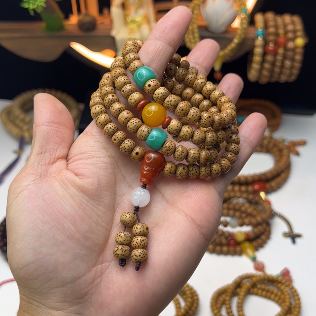 佩***佩吊坠星月菩提陈籽星月菩提8×6mm