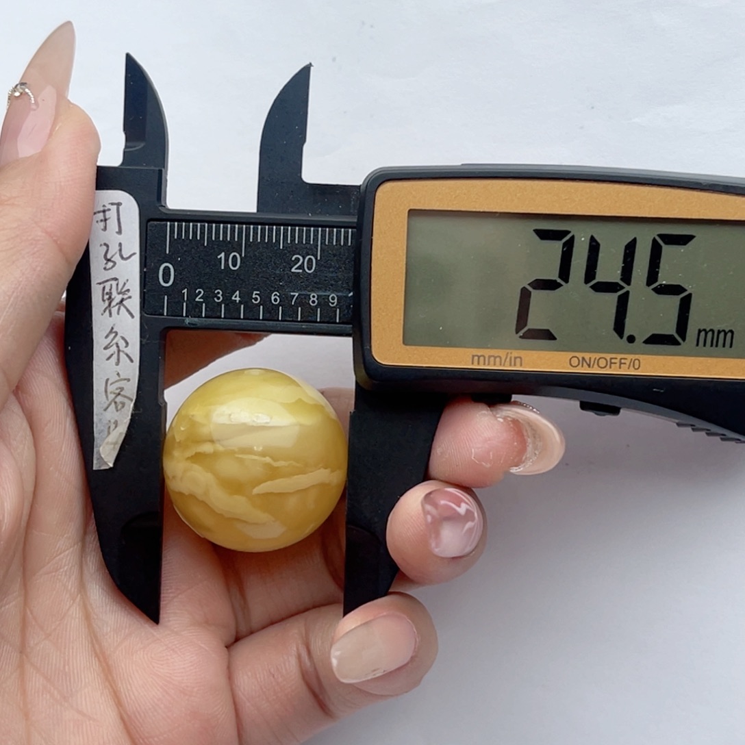 蜜蜡裸石未镶嵌凤**爹蜜蜡圆珠 思思