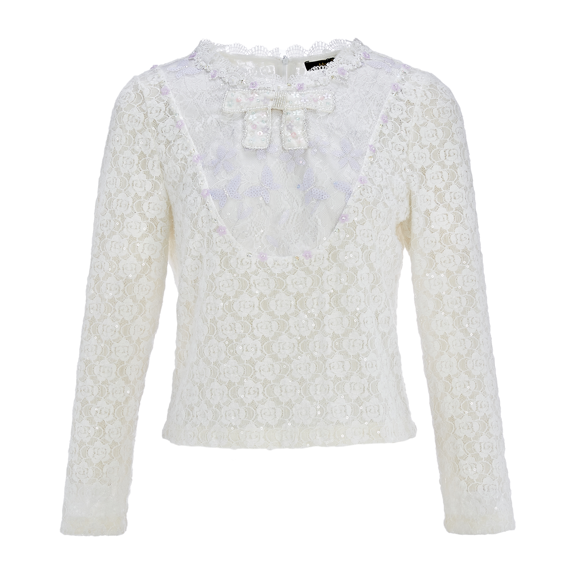 MeByMarieElie【万物初醒】气质高级优雅风花边钉珠上衣EAF44D75721