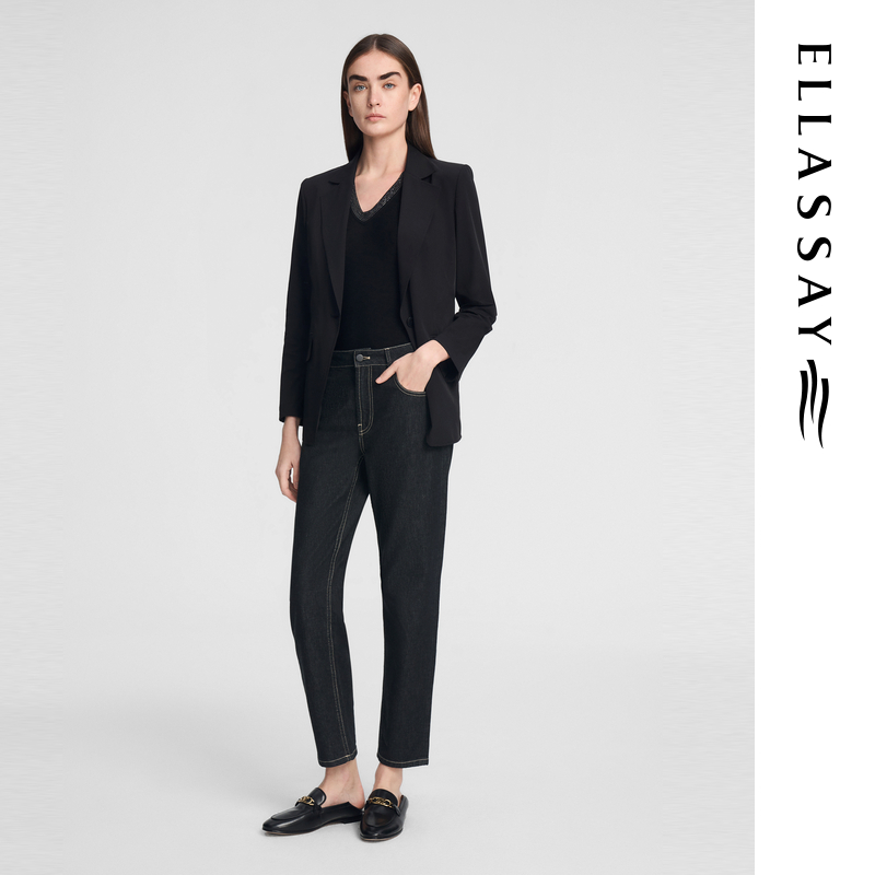 ELLASSAY歌力思经典简约大气一粒扣西装女EWE353T04600