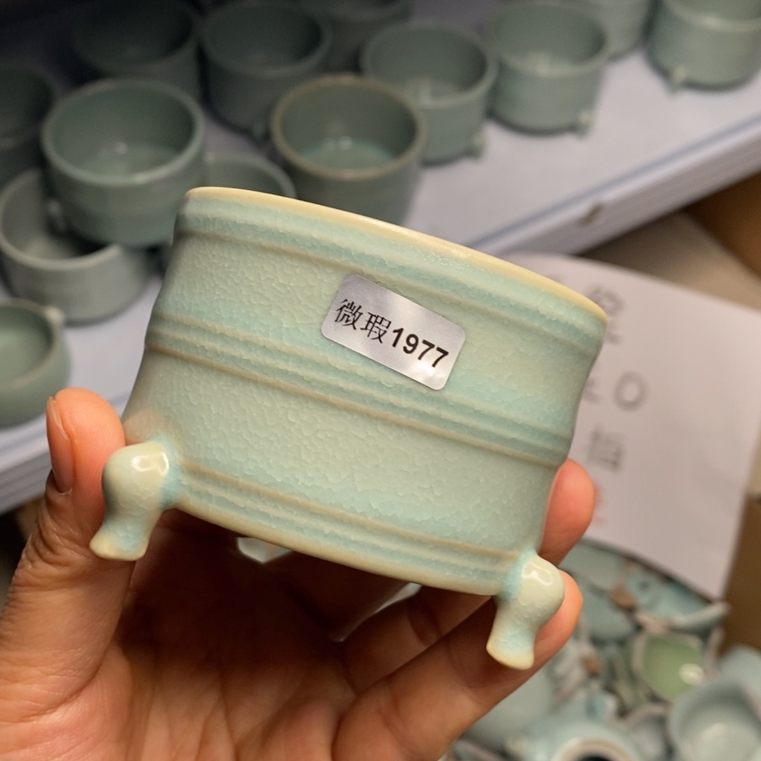 瓷片汝州原矿原釉微瑕1977