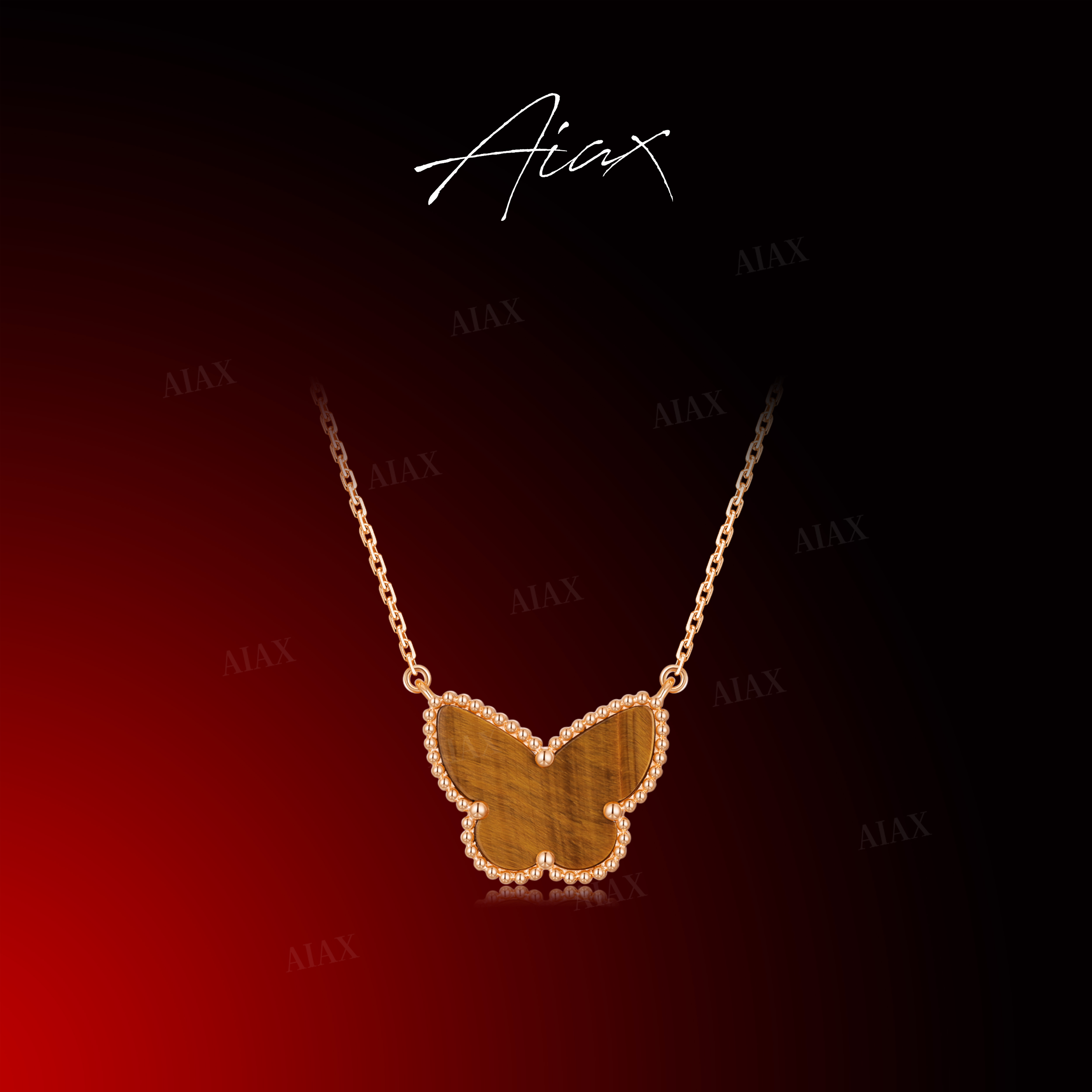 AIAX 925银 镀k金 【情人节】时尚百搭蝴蝶项链TSJ10082